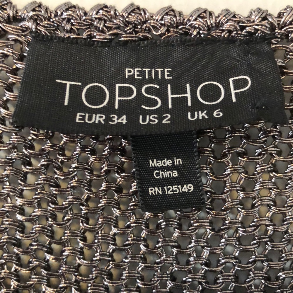💫 3 for 30 💫 Top Shop Petite Metallic Crop Top - Picture 2 of 5